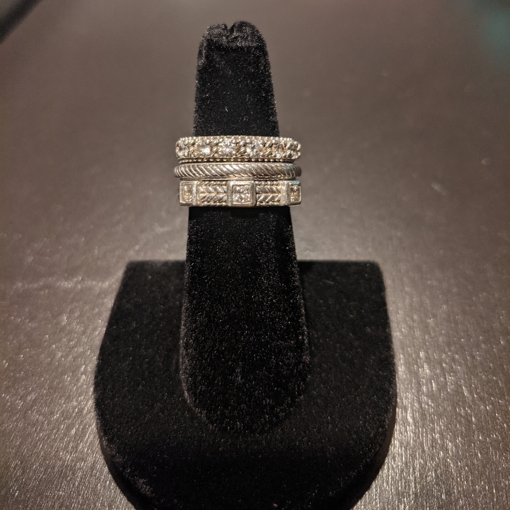 Judith Ripka stack rings size 7